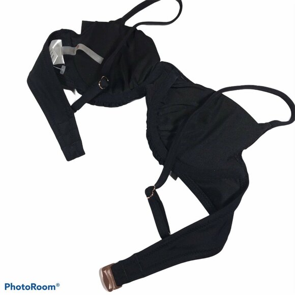 Shade And Shore Womens Size 32B Swim Top Adjustable Straps Black New Without Tag - Picture 10 of 10